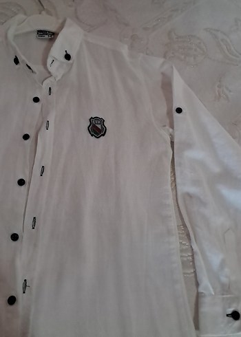 Beyaz Pamuklu Erkek Gömlek 96 Baskılı - Görsel 4