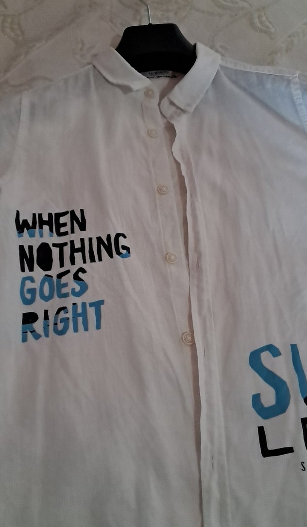 Beyaz Erkek Çocuk Uzun Kollu Baskılı Gömlek - Görsel 4