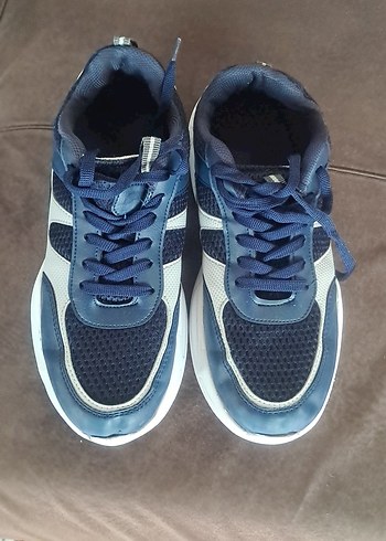 Lacivert Bağcıklı Kadın Spor Ayakkabı - Görsel 2