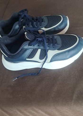 Lacivert Bağcıklı Kadın Spor Ayakkabı - Görsel 3