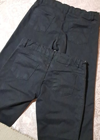 Düğmeli Siyah Kumaş 2 adet erkek çocuk  Pantolon - Görsel 3