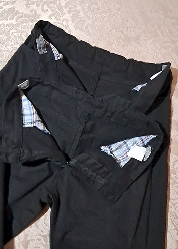 Düğmeli Siyah Kumaş 2 adet erkek çocuk  Pantolon - Görsel 2