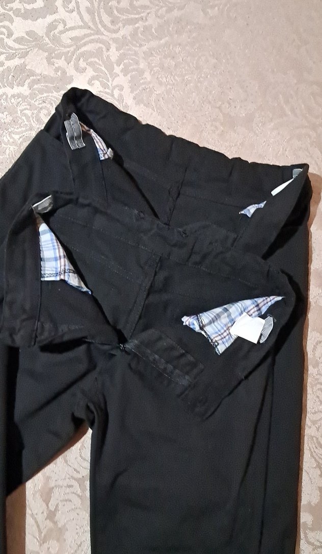 Düğmeli Siyah Kumaş 2 adet erkek çocuk  Pantolon - Görsel 2