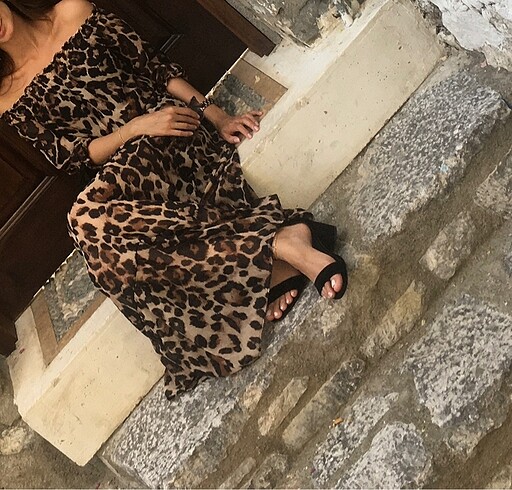 s Beden Leopar elbise