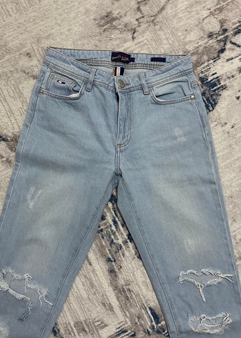 U.S POLO ASSN. Yırtmaçlı kadın pantolonu - Görsel 3