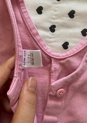 LC Waikiki Kızlar için düğmeli, pembe, askısız tulum