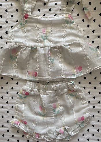 Beyaz Şeffaf Tie-Dye Desenli Kız Bebek Tulum - Görsel 3