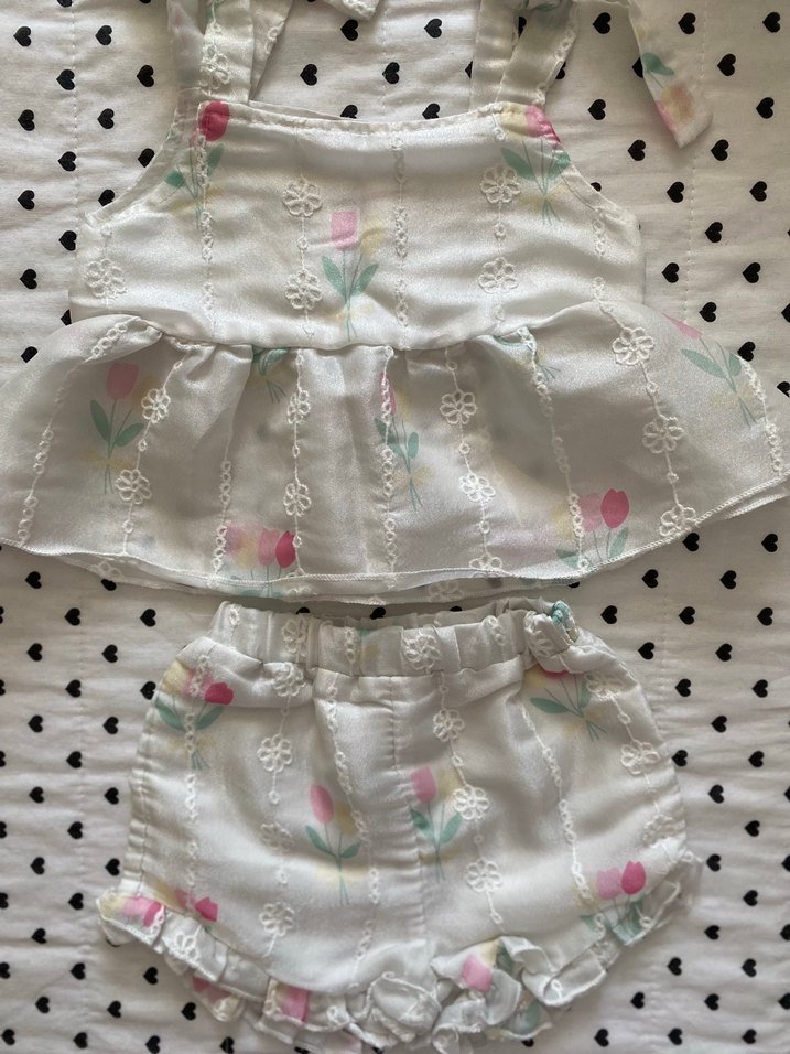 Beyaz Şeffaf Tie-Dye Desenli Kız Bebek Tulum - Görsel 3