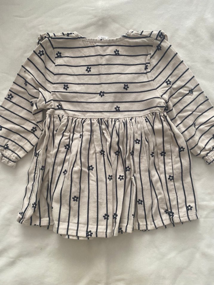 Kız Çocuk Nakışlı Uzun Kollu Keten Elbise - Görsel 2