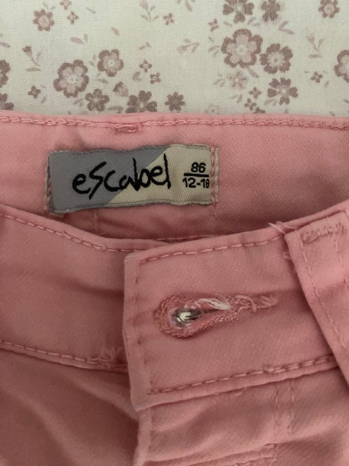 Dantel Detaylı Pembe Kız Kot Pantolon - Görsel 3