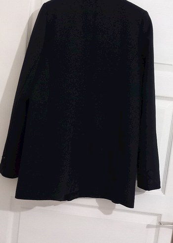 s Beden Düğmeli Siyah Kadın Blazer Ceket