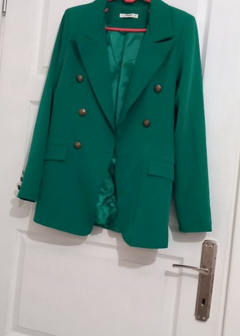 Düğmeli Yeşil Kadın Blazer Ceket
