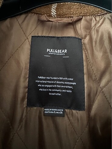 s/m Beden Pull and bear kareli ince ceket