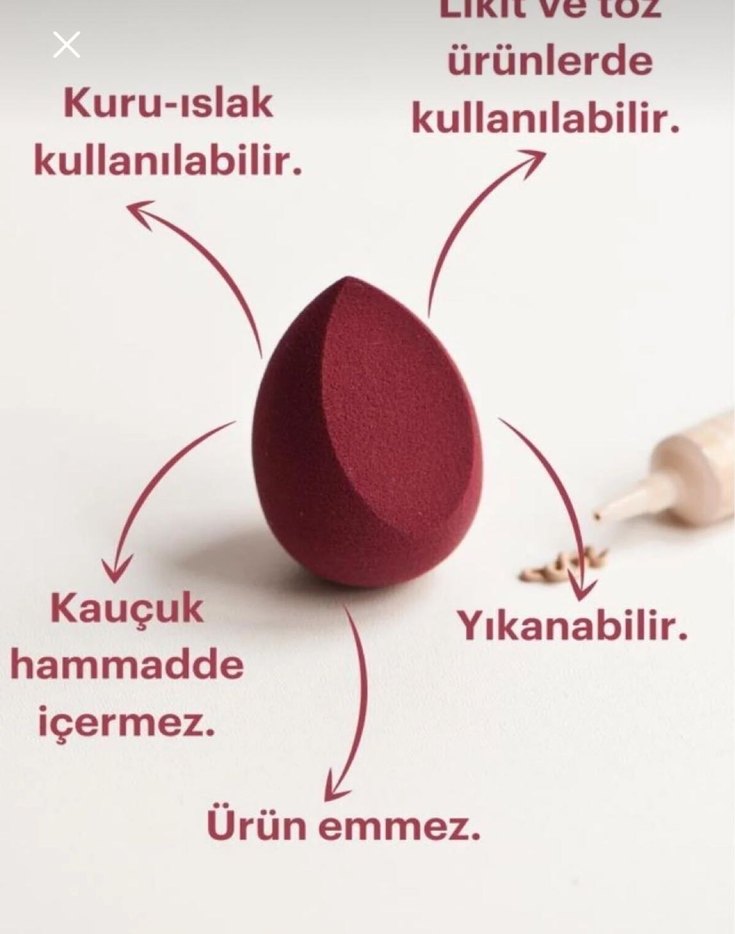 Bordo Makyaj Süngeri Gorkito - Görsel 2