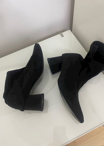 Siyah Süet streç Kadın Bot - Görsel 5