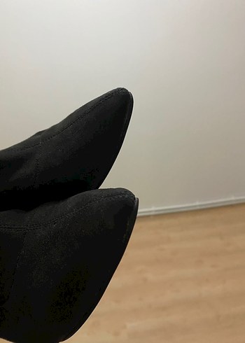 Siyah Süet streç Kadın Bot - Görsel 7