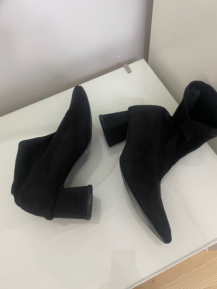 Siyah Süet streç Kadın Bot - Görsel 5