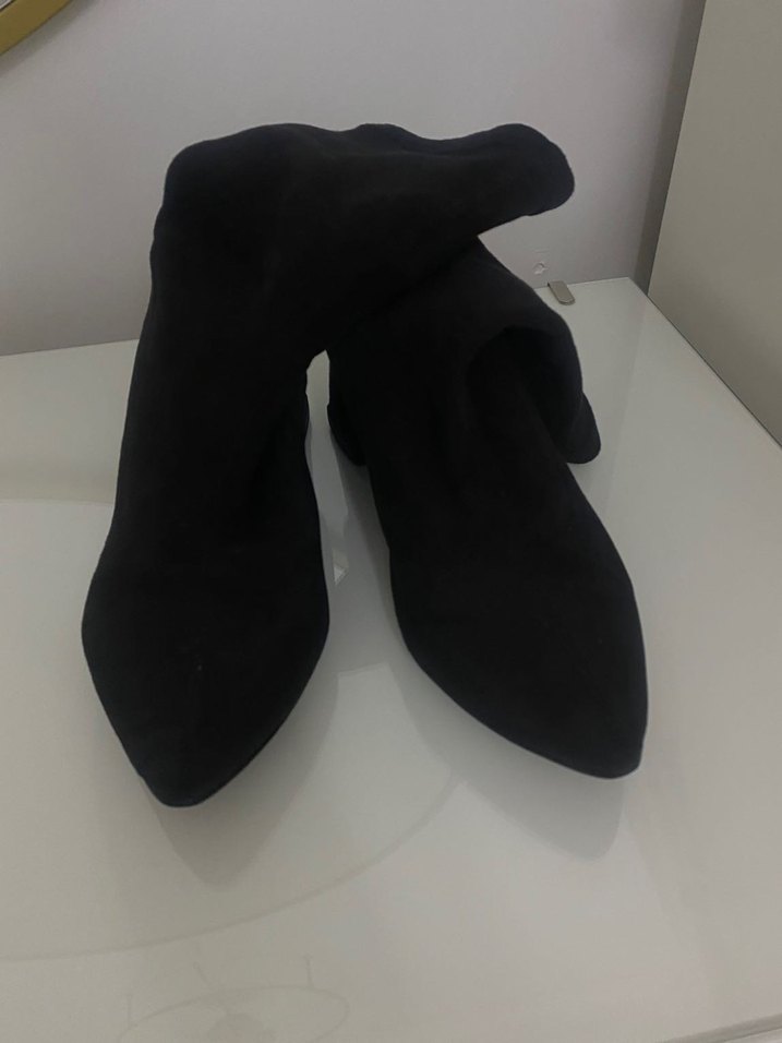 Siyah Süet streç Kadın Bot - Görsel 2