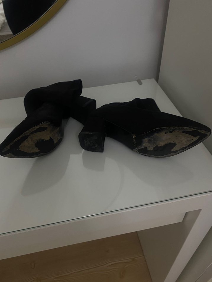 Siyah Süet streç Kadın Bot - Görsel 3