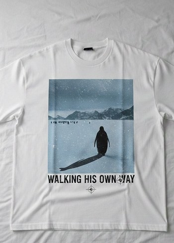 UNİSEX PENGUENLİ TİŞÖRT - Görsel 2