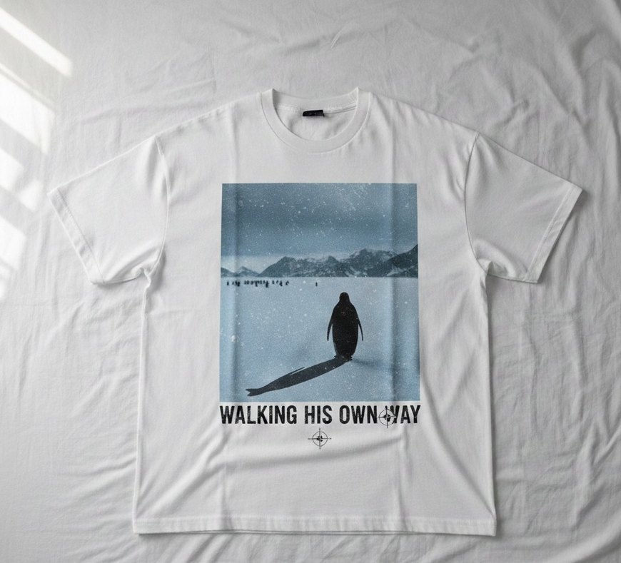 UNİSEX PENGUENLİ TİŞÖRT - Görsel 2