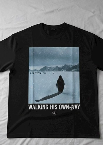 UNİSEX PENGUENLİ TİŞÖRT - Görsel 2