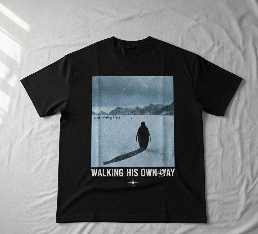 UNİSEX PENGUENLİ TİŞÖRT - Görsel 2