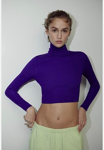 Zara Zara Crop Boğazlı Triko