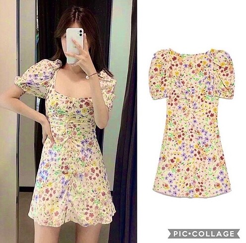 xs Beden sarı Renk Zara Elbise