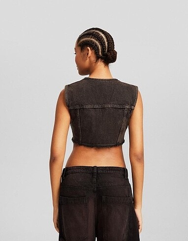 Bershka Bershka Crop Denim Ceket