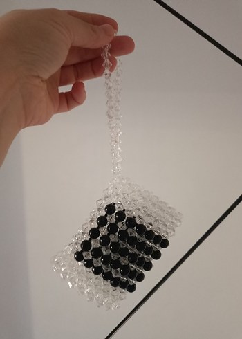 Boncuklu Siyah Kadın Cüzdan - Görsel 3