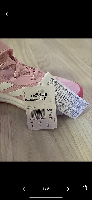 39 Beden pembe Renk Adidas spor ayakkabı