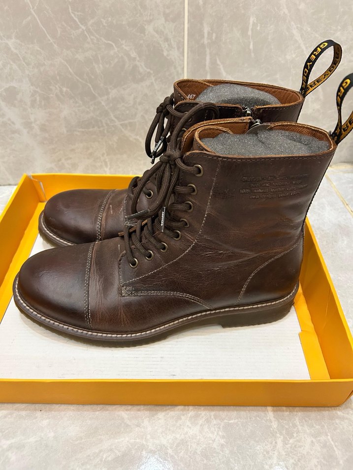 Kahverengi Deri Bağcıklı Erkek Bot - Görsel 3