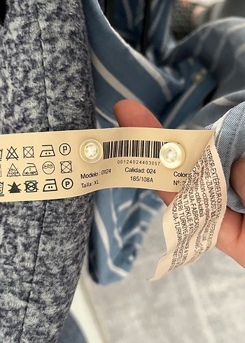 Uzun Kollu Çizgili Mavi Erkek Gömlek - Görsel 5