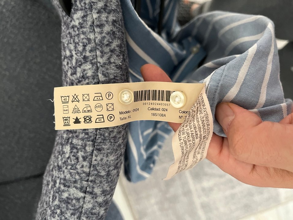 Uzun Kollu Çizgili Mavi Erkek Gömlek - Görsel 5