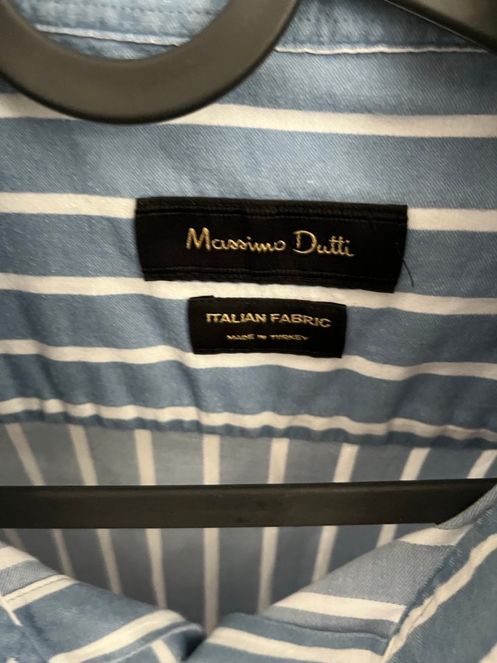 Uzun Kollu Çizgili Mavi Erkek Gömlek - Görsel 2