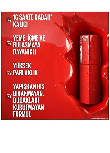  Beden bordo Renk Maybelline kalıcı parlak ruj