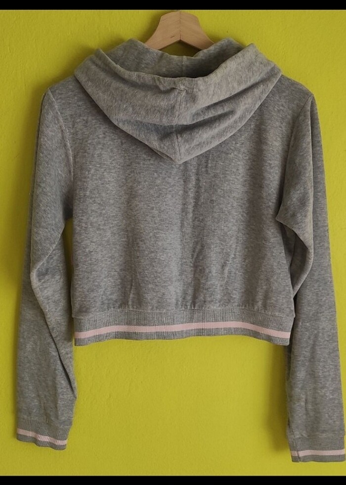 Crop hoodie - kapşonlu crop sweatshirt  - Görsel 2