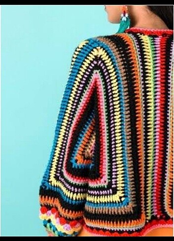 Otantik Tasarım el örgüsü hırka - Görsel 5