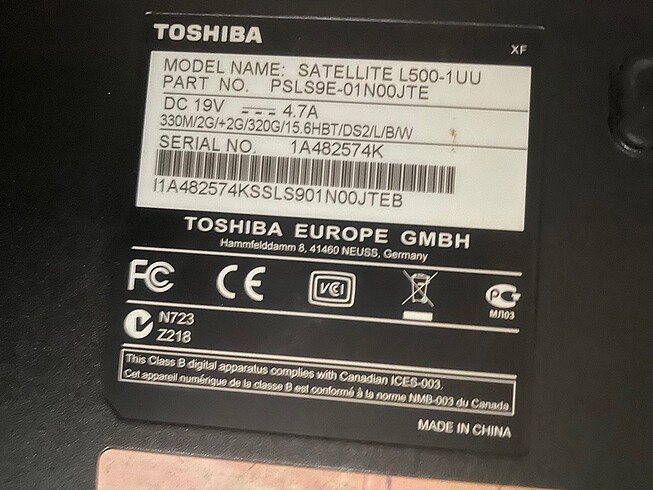 Arızası TOSHİBA L500-1UU - Görsel 5