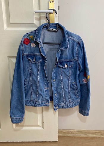 LC Waikiki Lcwjeans Cicekli Mavi Denim Ceket
