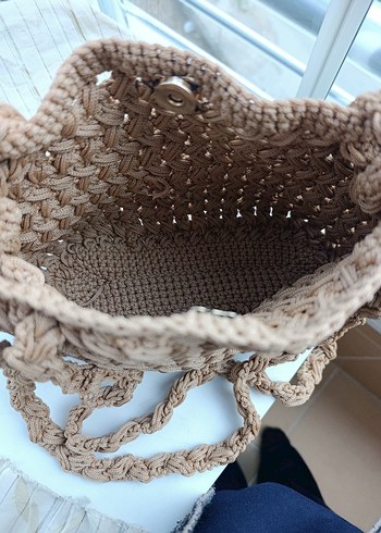 makrome çıtçıtlı çanta - Görsel 3