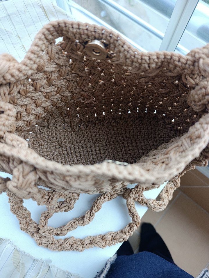 makrome çıtçıtlı çanta - Görsel 3