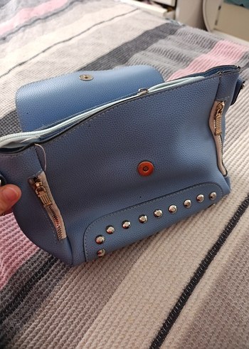 Mavi Deri Kadın Çanta - Görsel 3