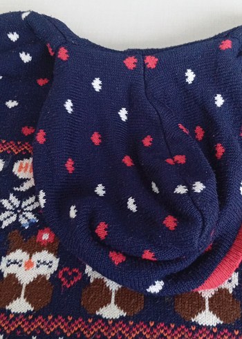 Kapüşonlu Nakışlı Kız Ponçosu  - Görsel 3