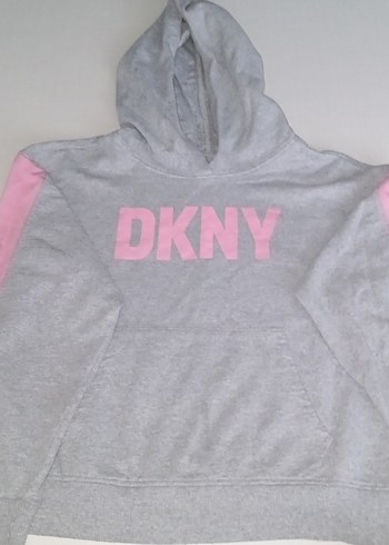 DKNY Gri Kapusonlu Kiz Sweatshirt Dkny