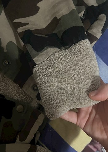 Kürk Detaylı Kamuflaj Kadın Ceket - Görsel 2