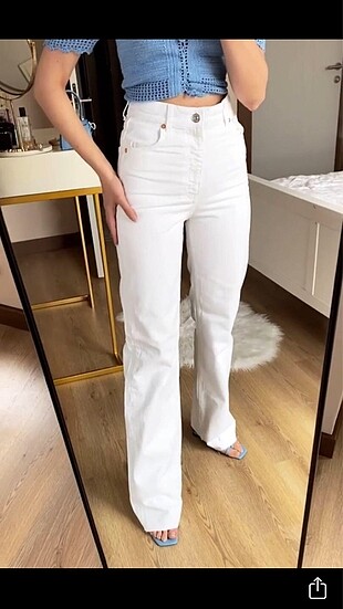 Zara beyaz straight jean