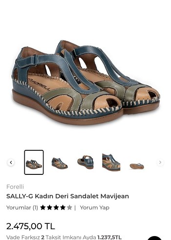Forelli Kadın Deri Sandalet Mavijean