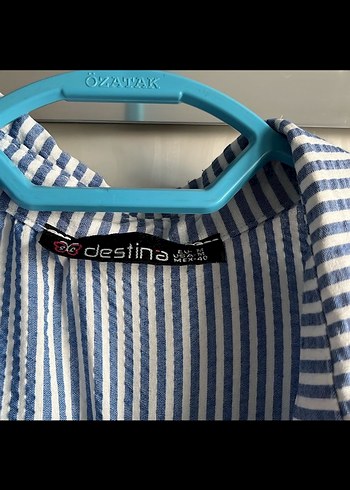 Mavi Çizgili Uzun Kollu  Gömlek - Görsel 3